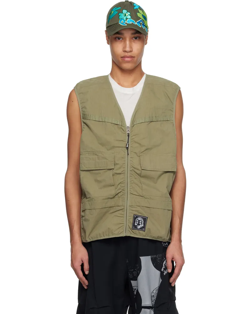 Perks and Mini Khaki Waxing Crescent Reversible Vest Khaki