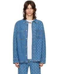 Marine Serre Blue Moon Laser Denim Jacket Bllight