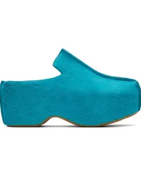 J.W.Anderson Blue Leather Platform Clogs 19061-440-turquoise