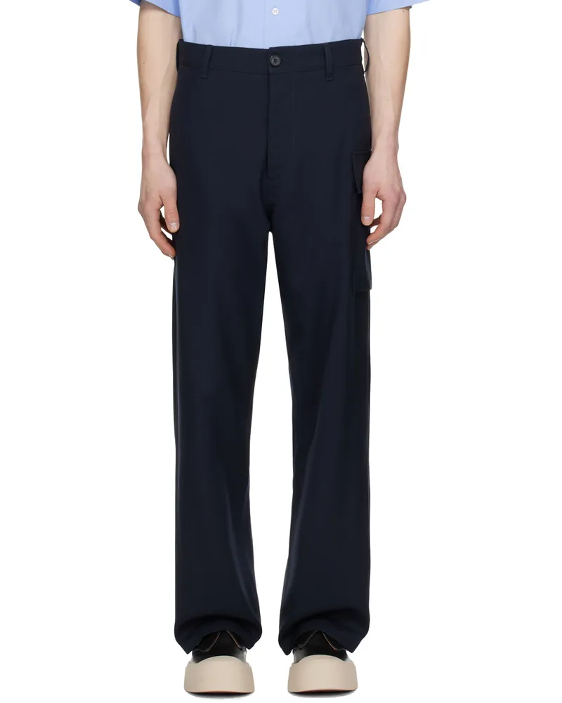 Marni Navy Straight-Leg Cargo Pants 00b99