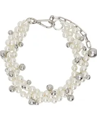 Simone Rocha White Twisted Bell Charm & Pearl Necklace Pearl