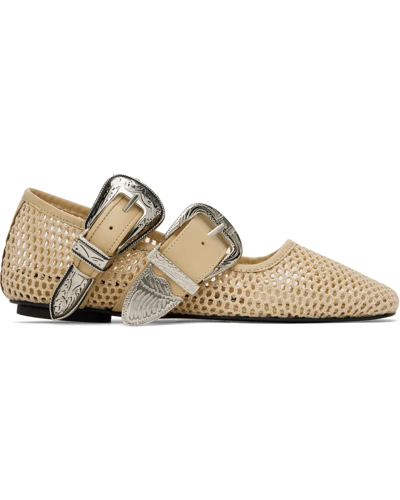 Toga SSENSE Exclusive Beige Crochet Net Jet Ballerina Flats Beige