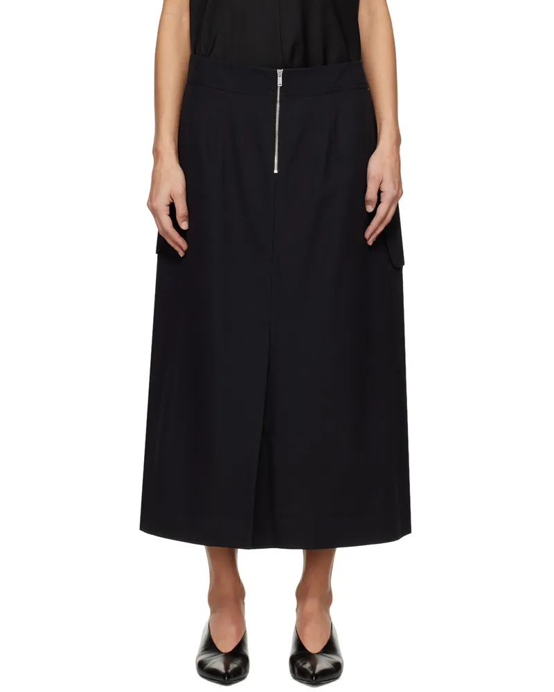 Studio Nicholson Black Tyrell Midi Skirt Black