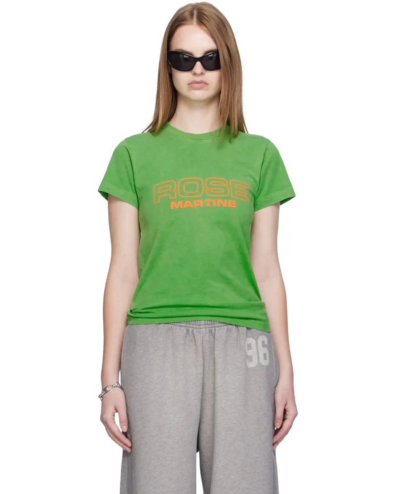 Martine Rose Green Shrunken T-shirt Green