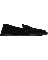 The Row Black Cary Suede Loafers Blk