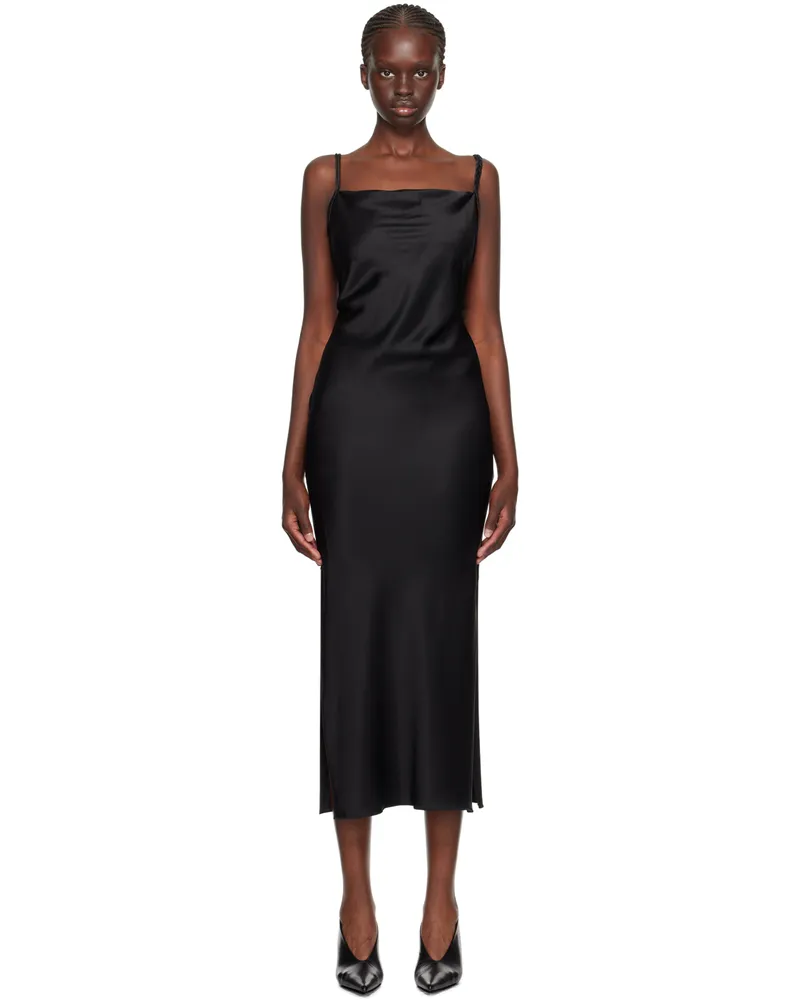 Nanushka Black Fiore Maxi Dress Black