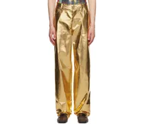 SSENSE Exclusive Gold Metallic Coated Jeans