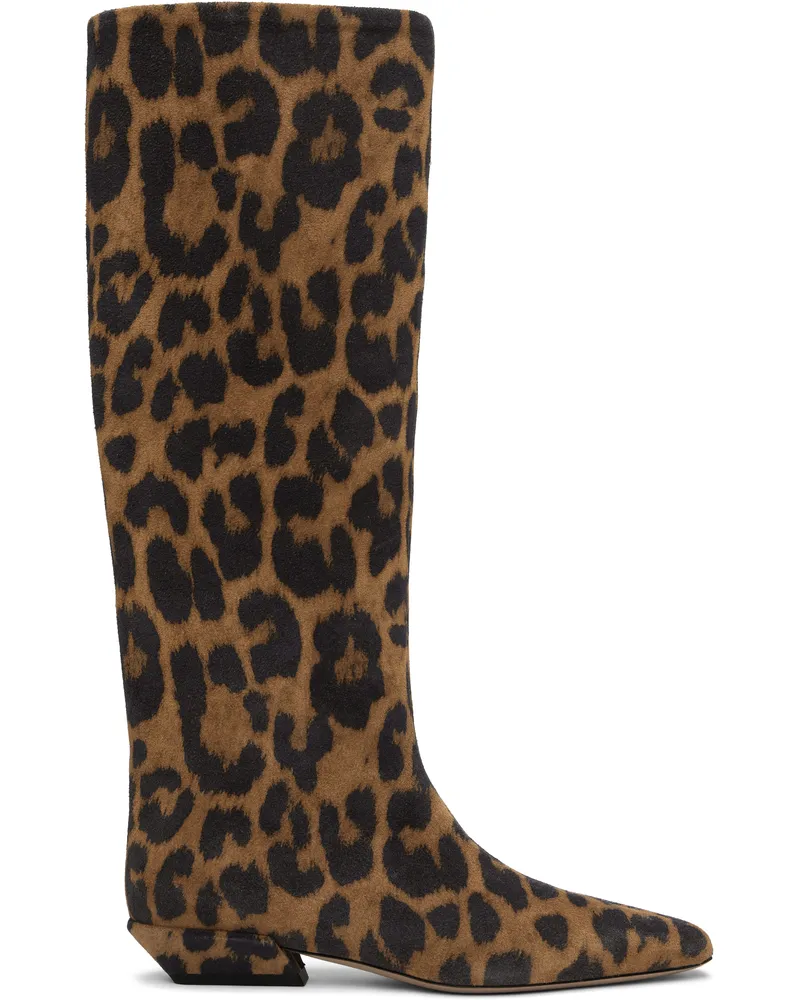 Paris Texas Tan & Black Bettina 25 Tall Boots Natural