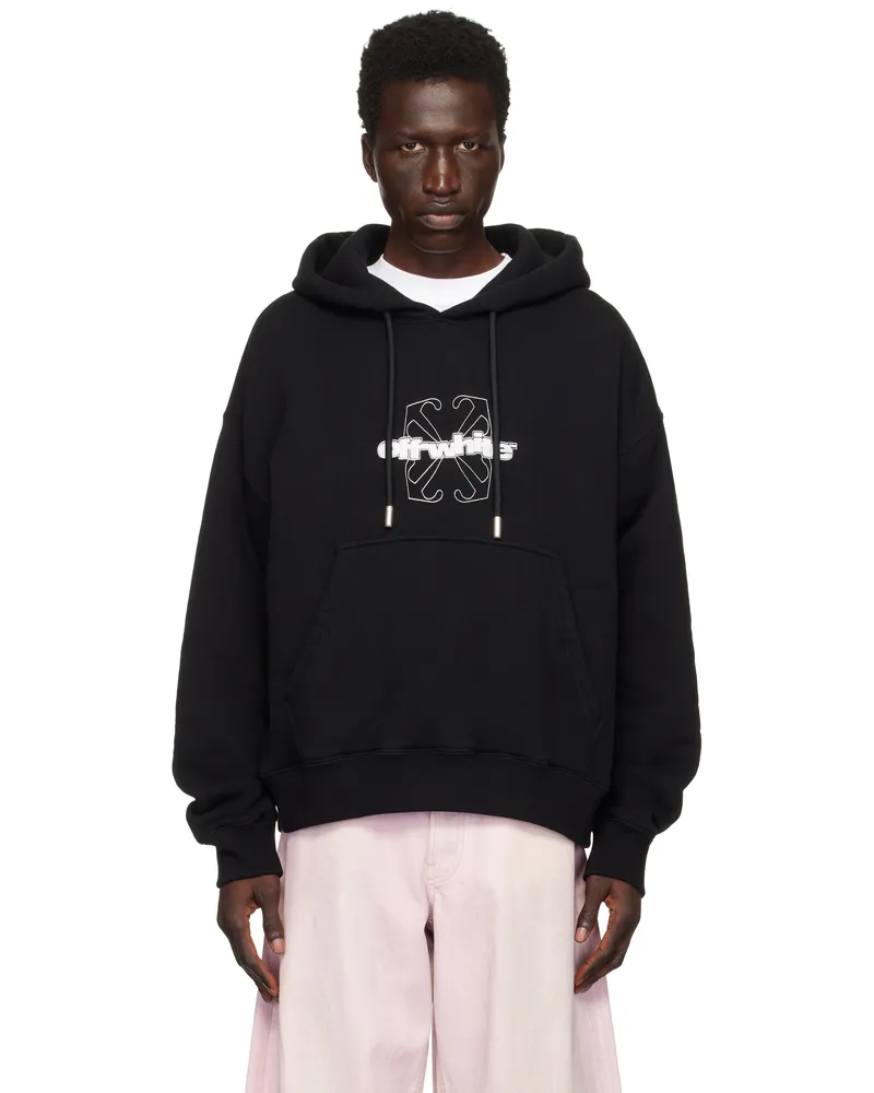 OFF-WHITE Black Flock Arrow Skate Hoodie Black