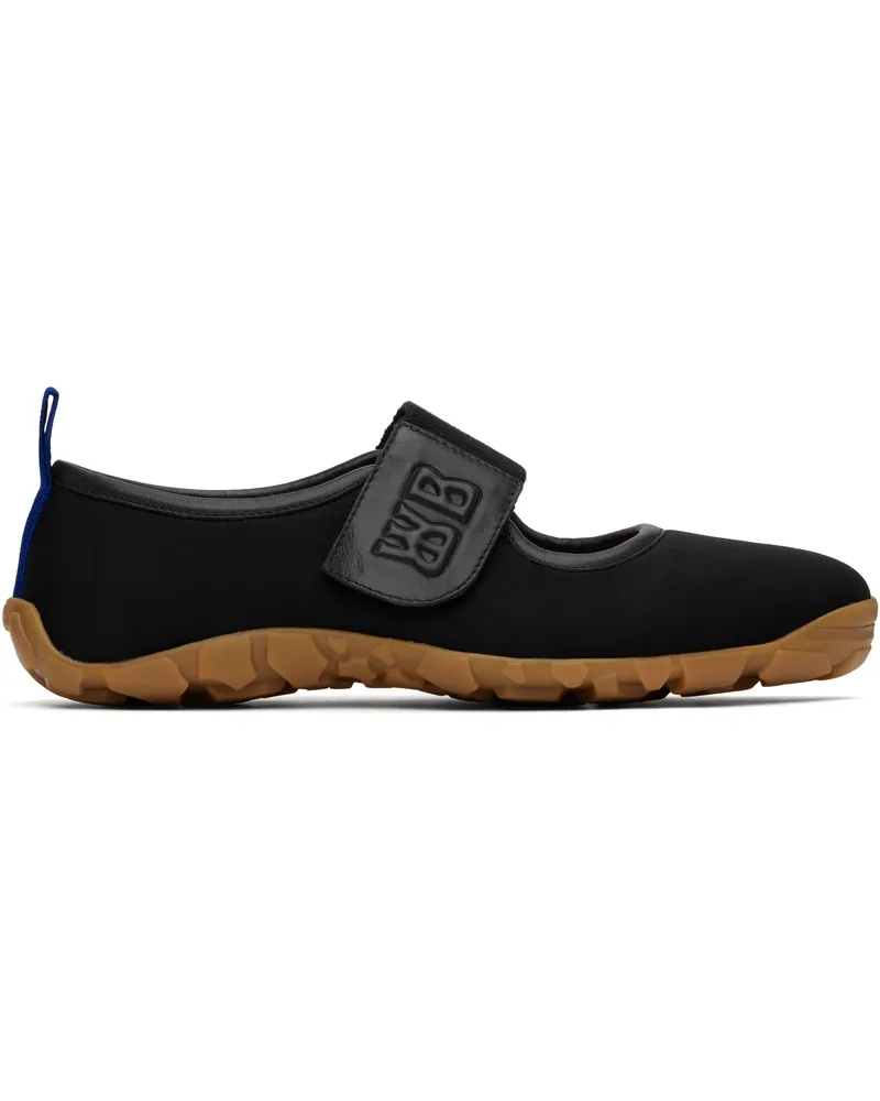 Wales Bonner Black Mary Jane Flat Sneakers Black
