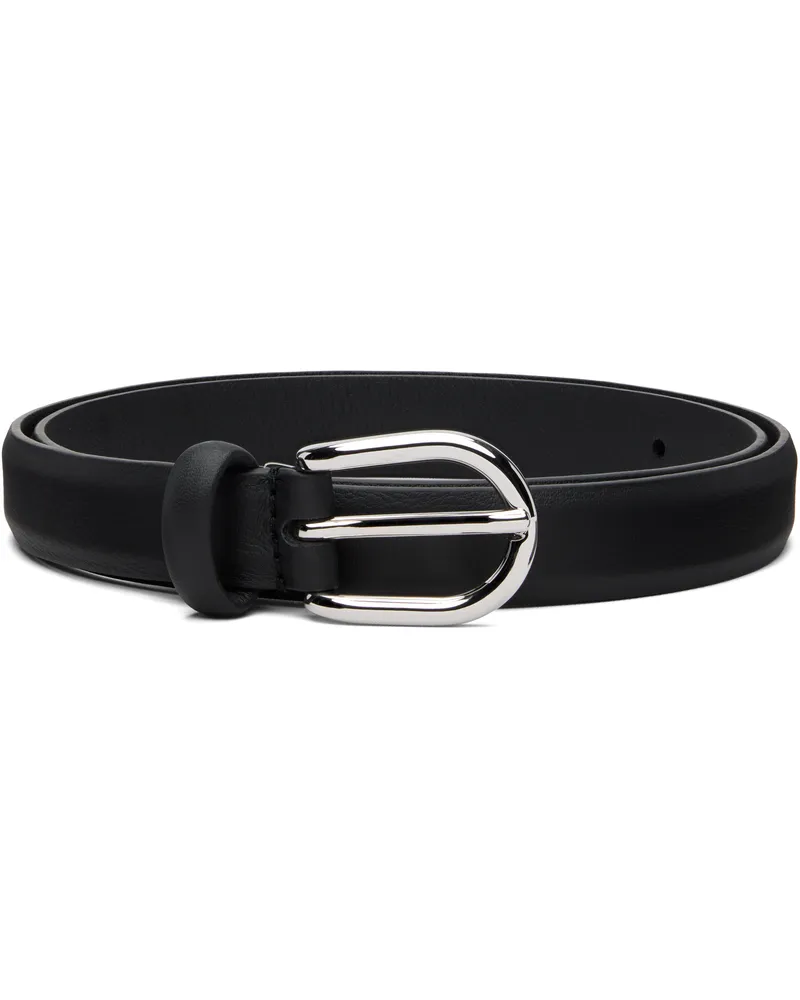 Anderson's Black Skinny Nappy Calf Leather Buckle Belt N1