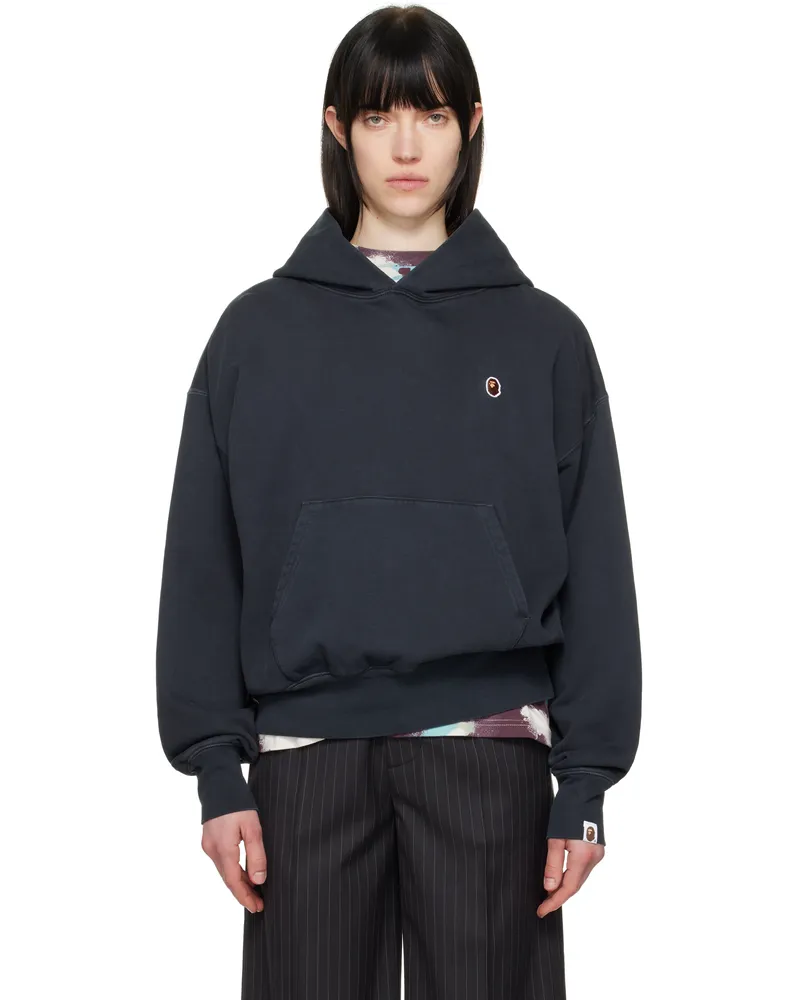 BAPE Black Pigment Dyed One Point Oversized Hoodie Black