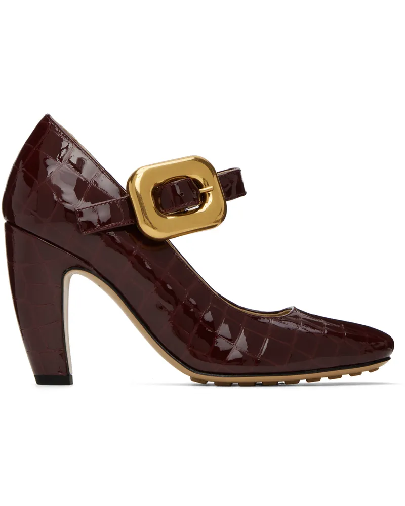 Bottega Veneta Burgundy Mostra Mary-Jane Heels Merlot