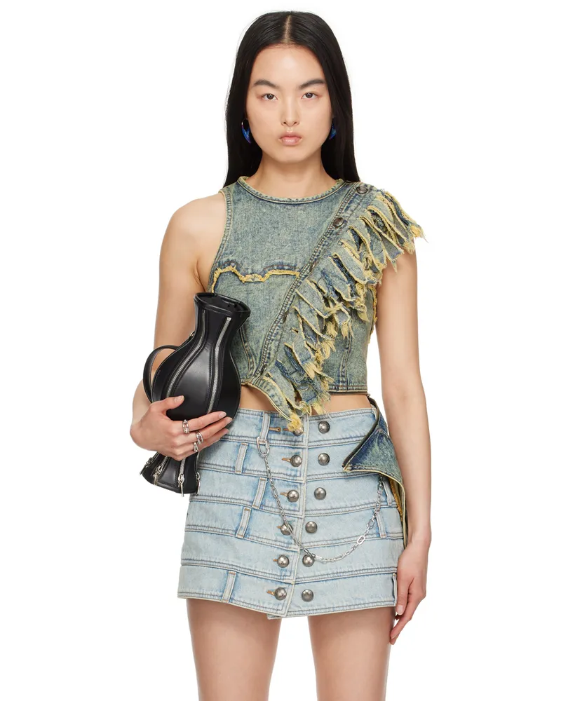 Andersson Bell Blue Nora Denim Tank Top Coated