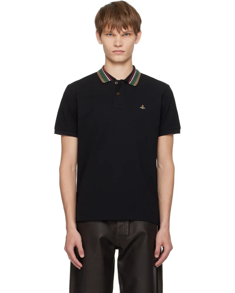 Vivienne Westwood Black Classic Polo Aw25-black