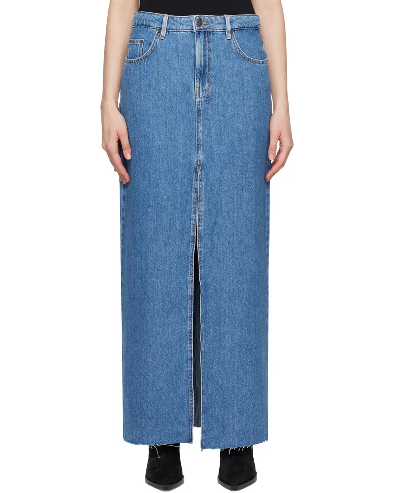 ksubi Blue Kara Denim Maxi Skirt Denim