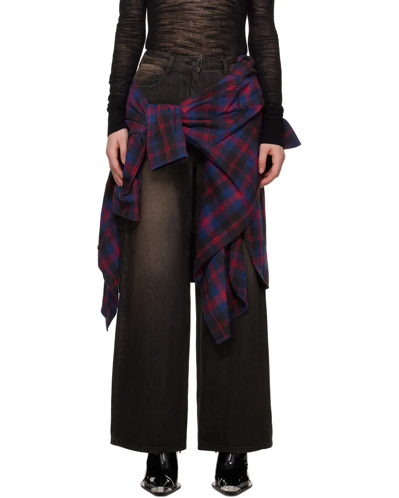 JUUN.J Black Layered Jeans & Shirt Set Black