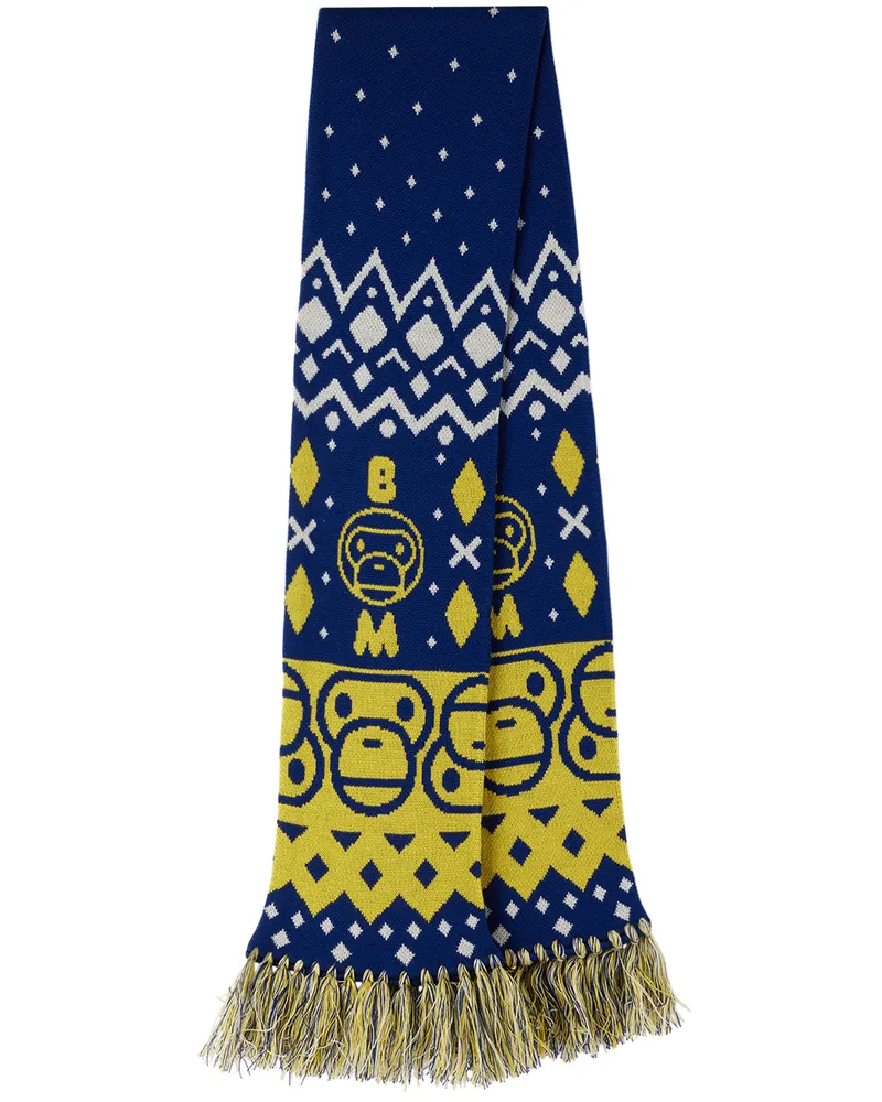 BAPE Kids Navy Baby Milo Nordic Scarf Navy
