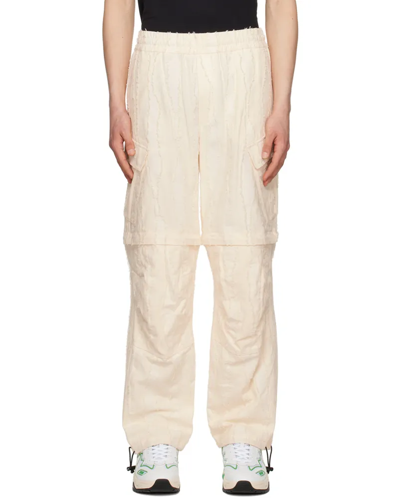MSGM Off-White Striped Cargo Pants 04