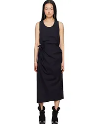 Christophe Lemaire Navy Wrap Midi Dress Blmidnight