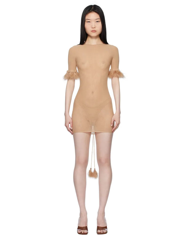 Poster Girl Beige Vanderpool Minidress Gilded