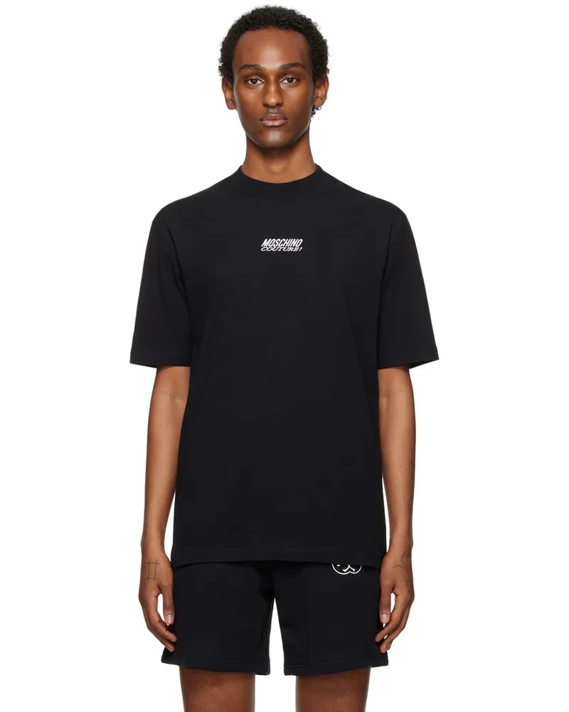 Moschino Black Embroidered T-Shirt A1555