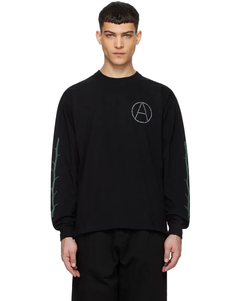 Neighborhood Black Printed Long Sleeve T-Shirt Black