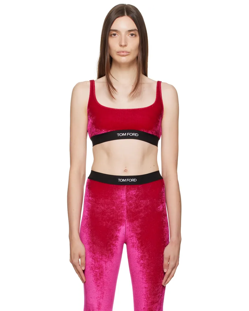 Tom Ford Red Scoop Neck Bra Dp847
