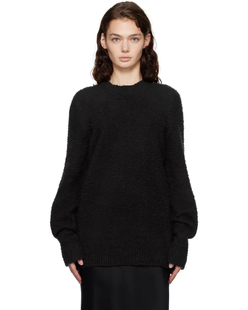 Maison Margiela Black Oversized Piled Sweater 900