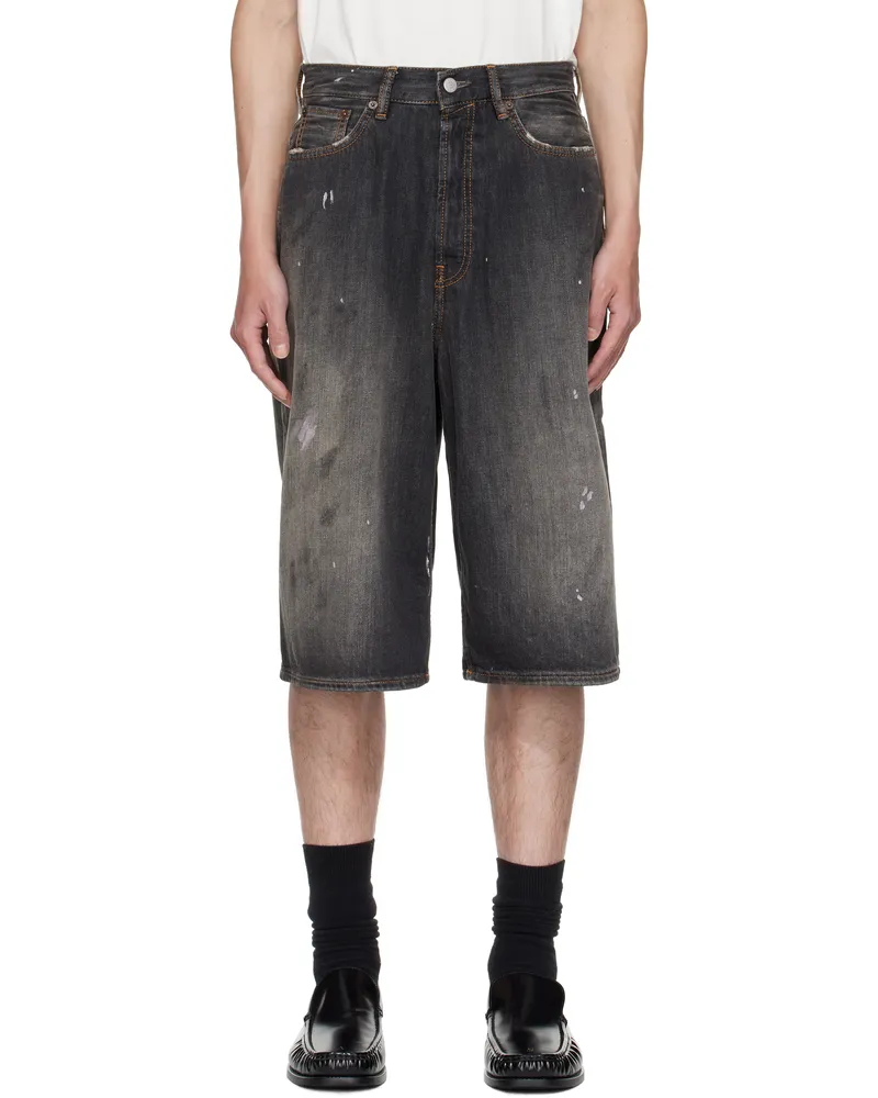 Acne Studios Black Faded Denim Shorts 900