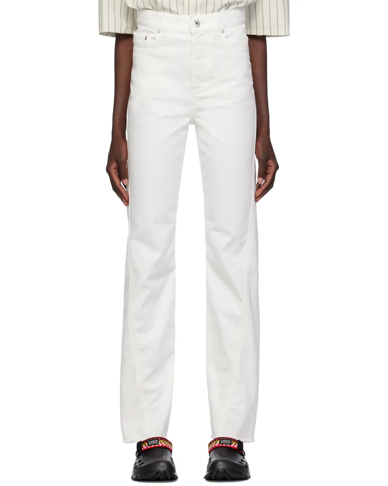 Lanvin White Twisted Jeans 01