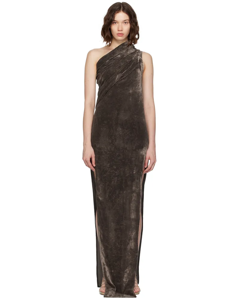 Rick Owens Gray Concordians Athena Arrowhead Maxi Dress 78