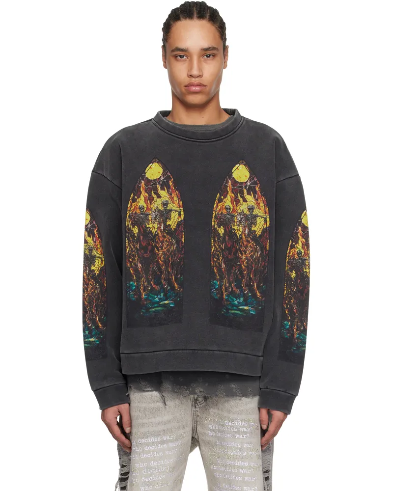 WHO DECIDES WAR Black Anvil Crewneck Sweatshirt Black