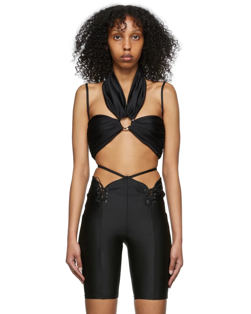 DIDU Black Nylon Bikini Top Black