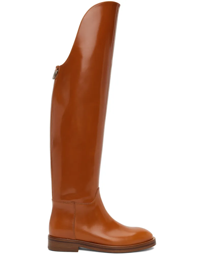 Durazzi Milano Tan Equestrian Boots Tan