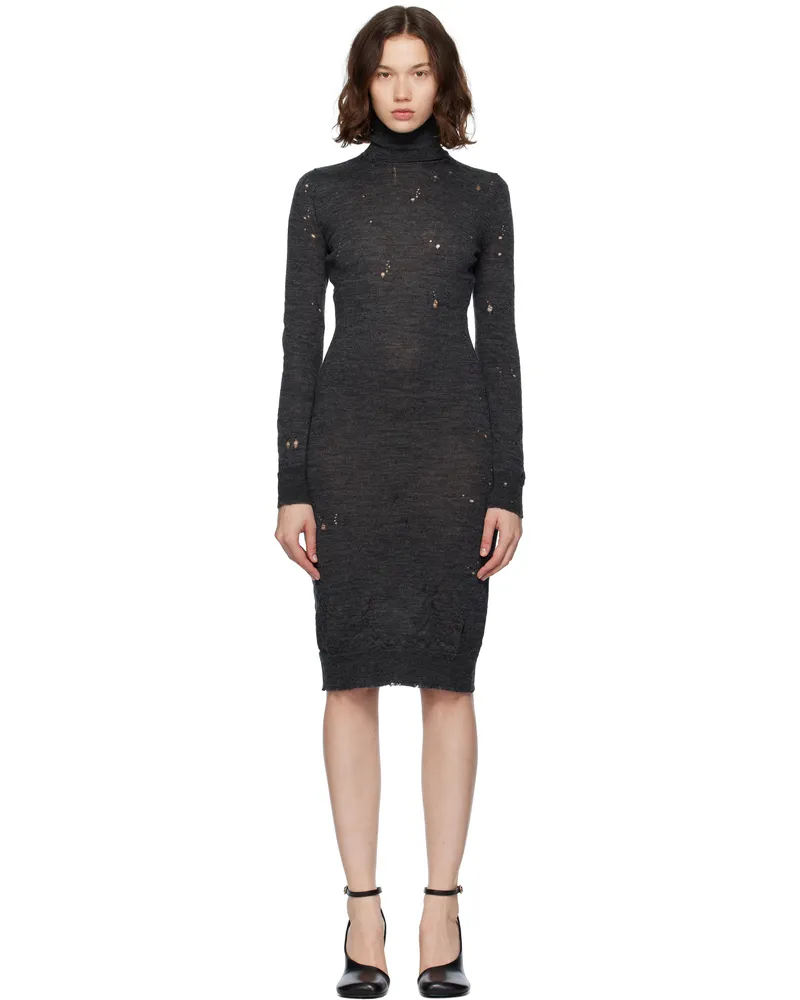 Maison Margiela Gray Turtleneck Midi Dress 855
