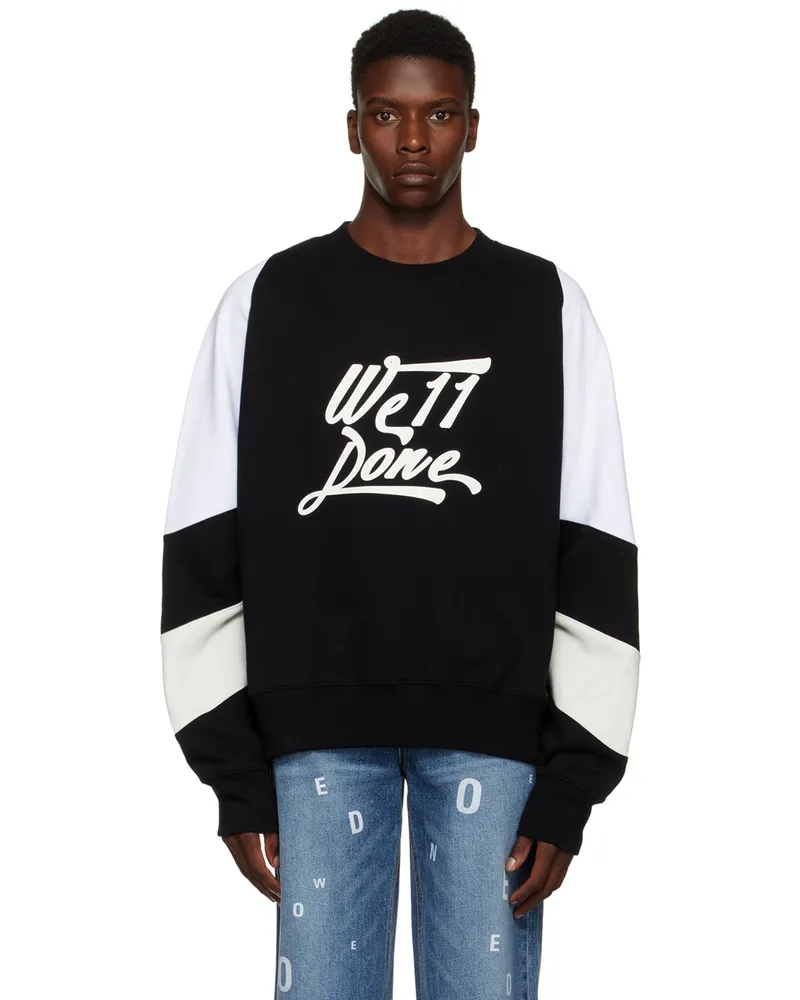 WE 11 DONE Black Printed Sweatshirt Black