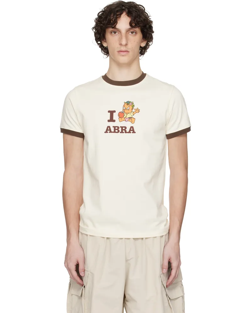 ABRA Beige 'I LOVE' Ringer T-shirt Beige