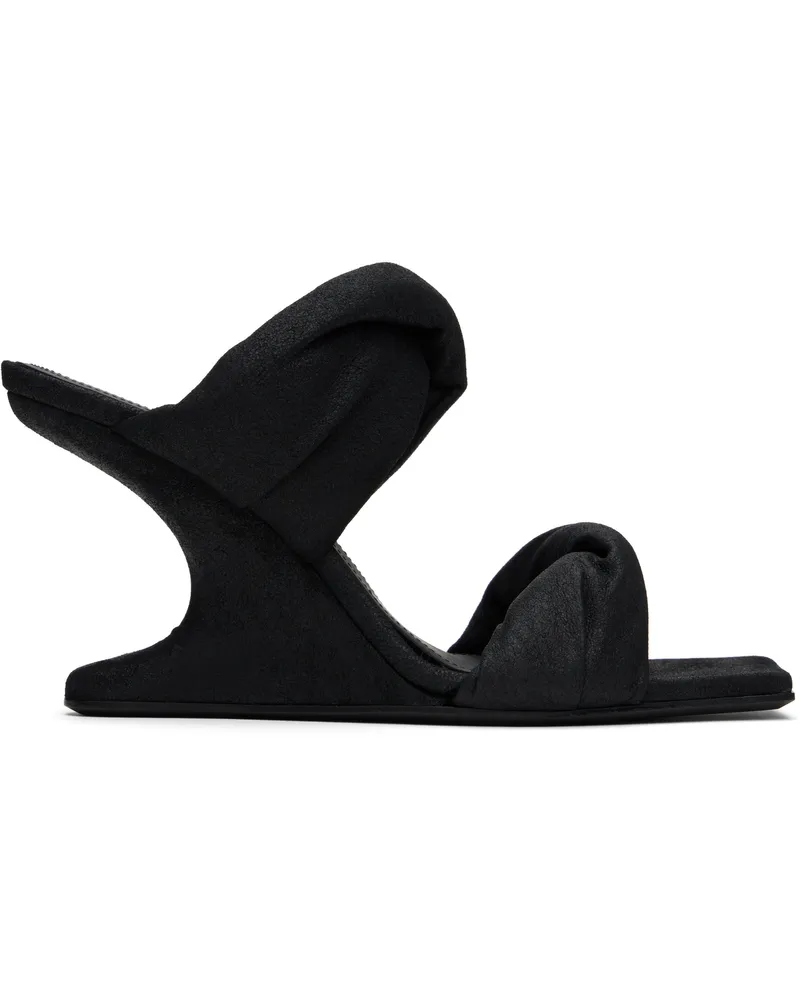Rick Owens Black Porterville Cantilever 8 Twisted Heeled Sandals 09