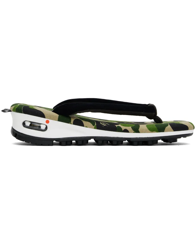 BAPE Green goyemon Edition ABC Camo Unda Sandals Green
