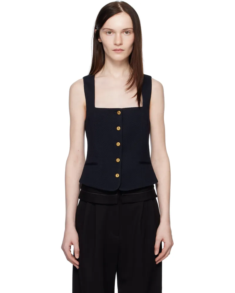 Rag & Bone Navy Mariana Textured Vest Navy