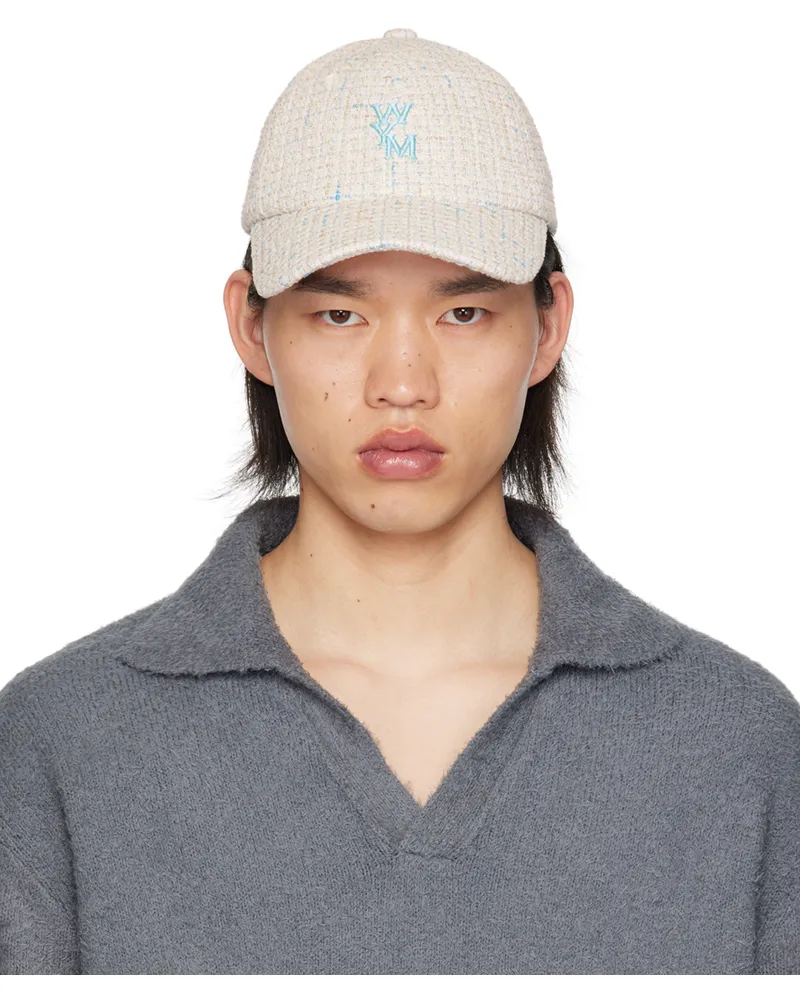 Wooyoungmi Off-White Tweed Logo Ball Cap 921w