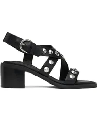 Rag & Bone Black Geo Stud Block Heeled Sandals Blk