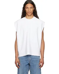 Alexander Wang White Puffed Logo Muscle Tank Top 100white