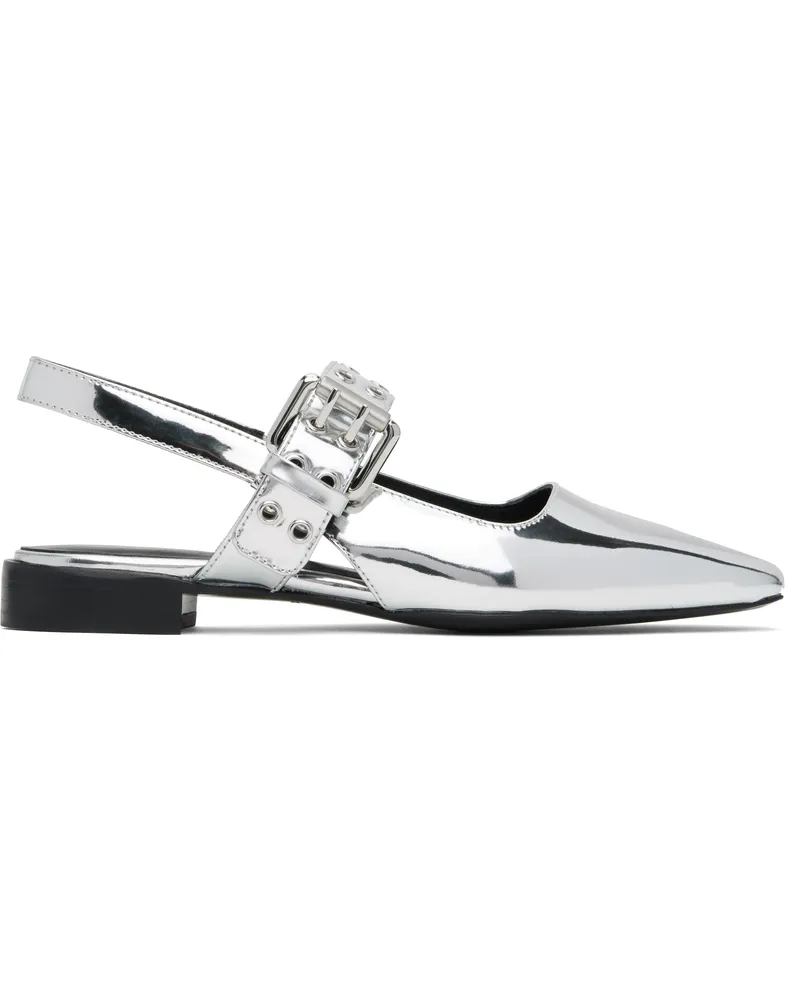 Rag & Bone Silver Astra Slingback Slippers Slvr