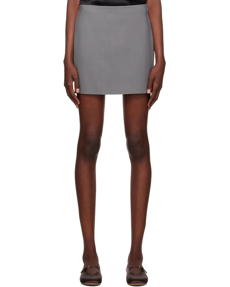Nanushka Gray Briel Miniskirt Steel