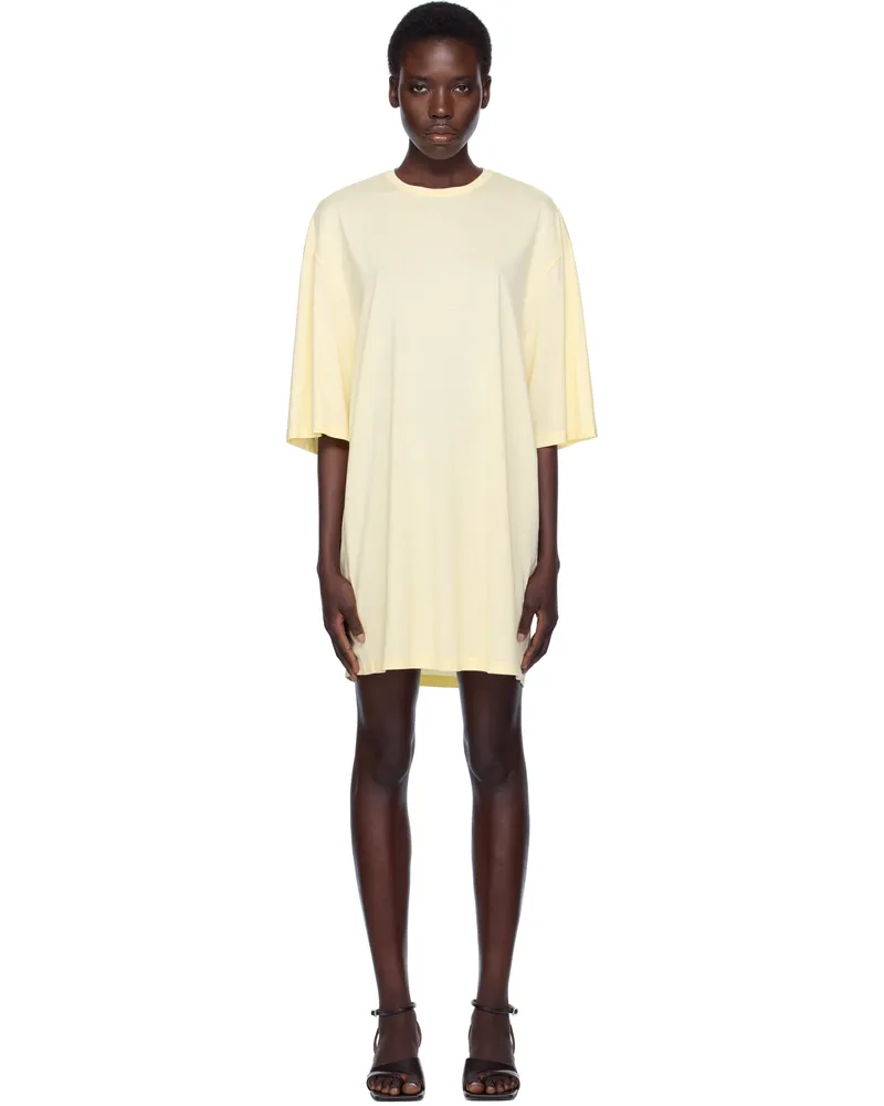 Totême Yellow Relaxed Tee Minidress Straw