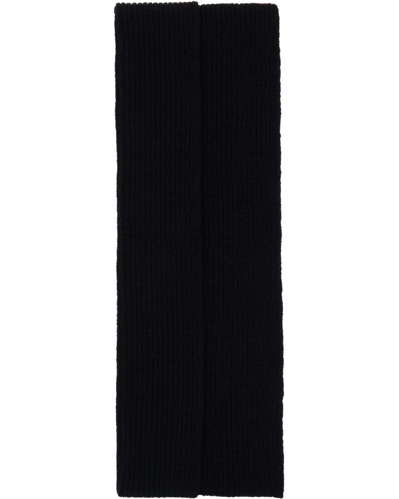 Dries van Noten Black Ribbed Scarf 900