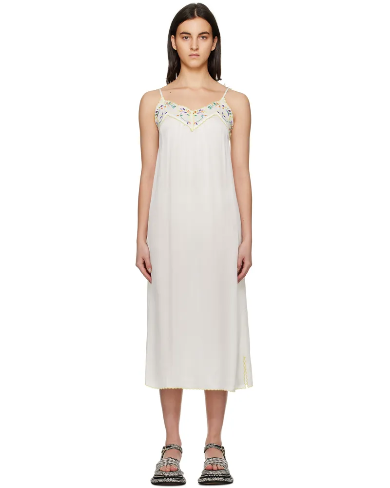 See by Chloé White Embroidered Midi Dress 6a0