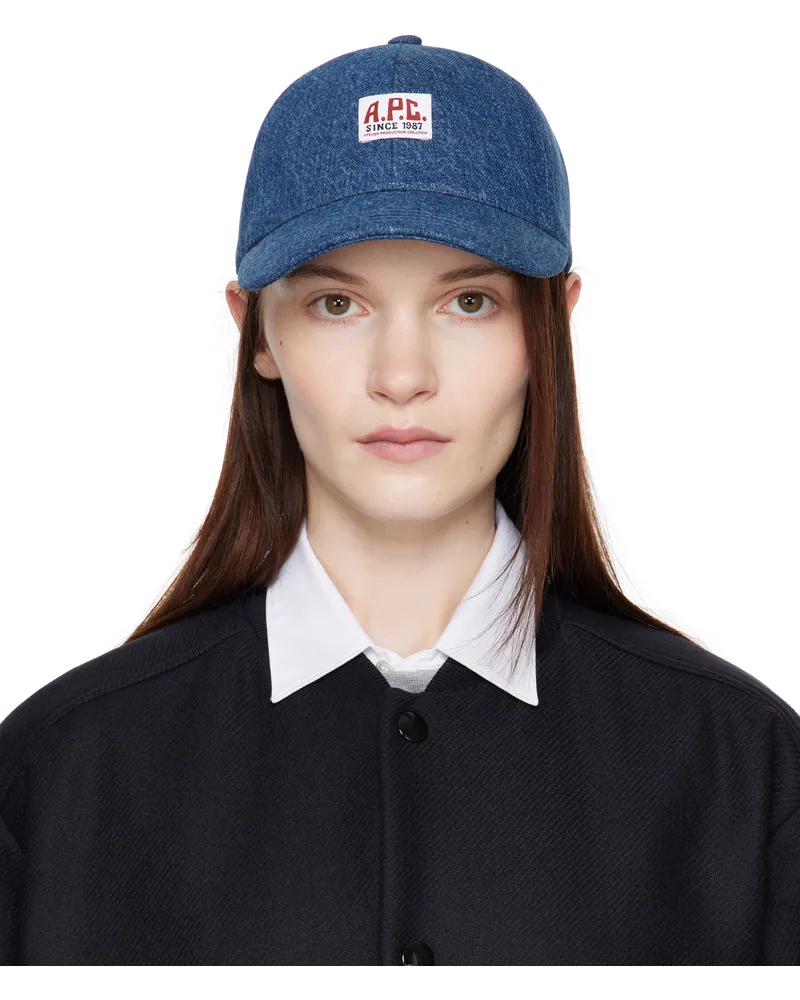 A.P.C. Blue Charlie Carpenter Baseball Cap Ial